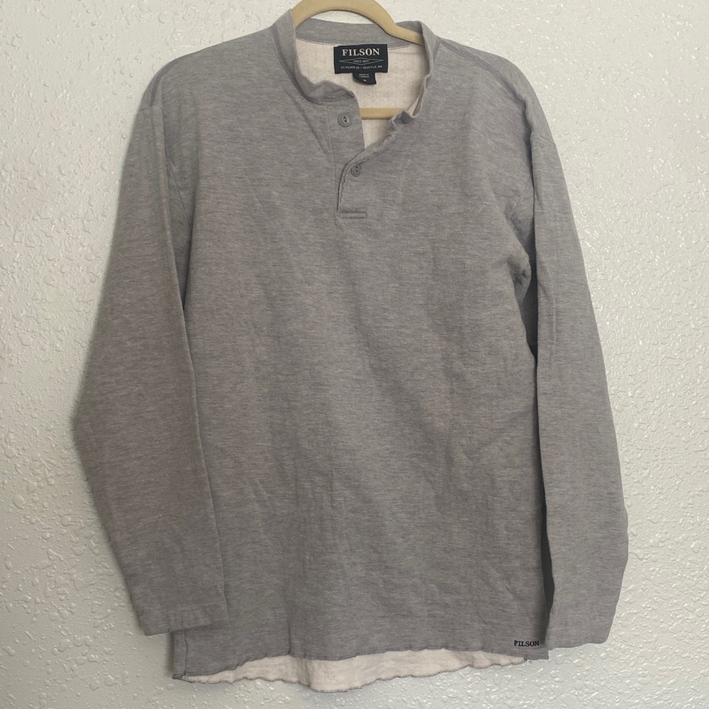 Filson Heather Gray Long Sleeve Shirt size Medium